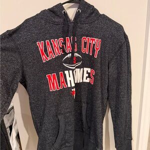 J. America Dark Gray Hoodie with Red Accents